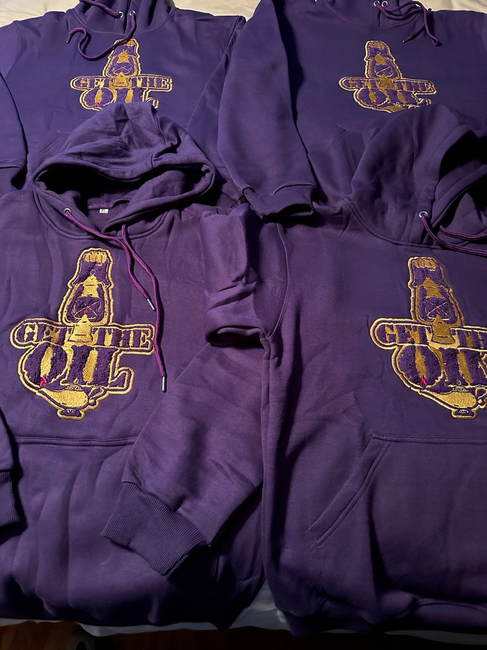 Get The Oil chenille patch heavy hoodie